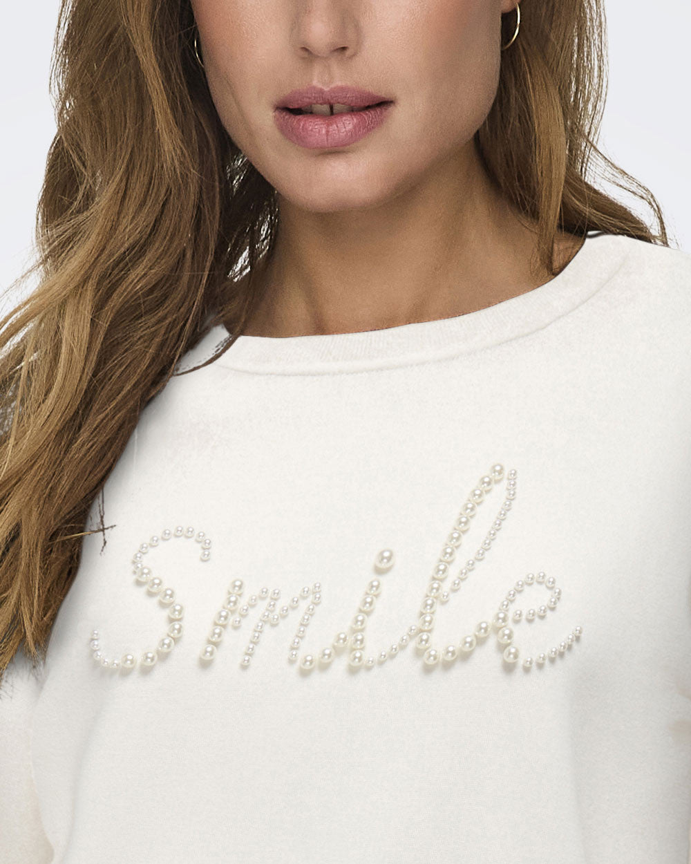 O-NECK PEARL SWEATSHIRT