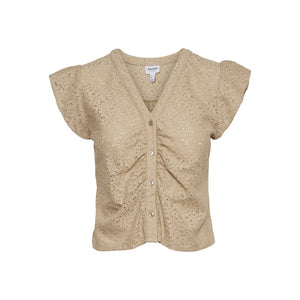 CAP SLEEVE V-NECK SHIRT