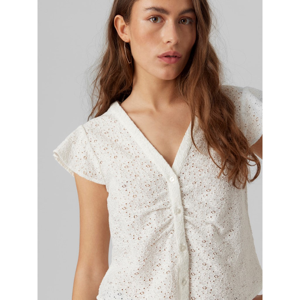 CAP SLEEVE V-NECK SHIRT