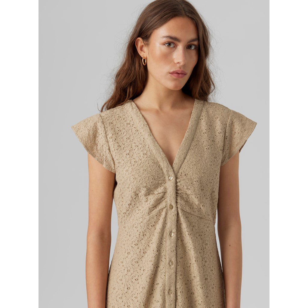 CAP SLEEVE V-NECK 7/8 DRESS