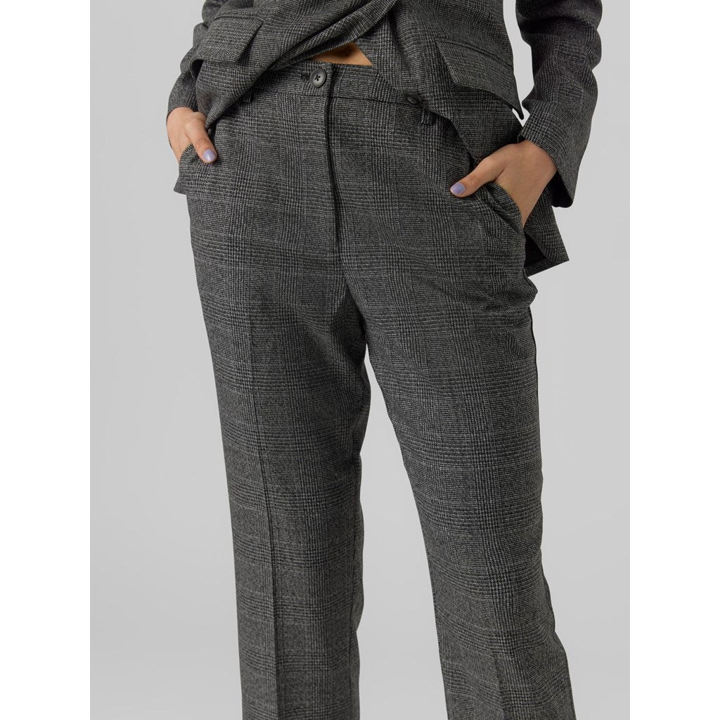 HIGH RISE TAPERED CHECK PANT