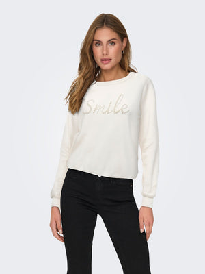 O-NECK PEARL SWEATSHIRT