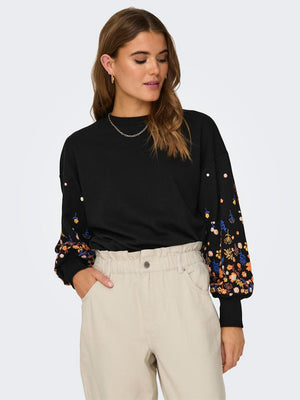 BROOKE O-NECK FLOWER SWEATSHIRT