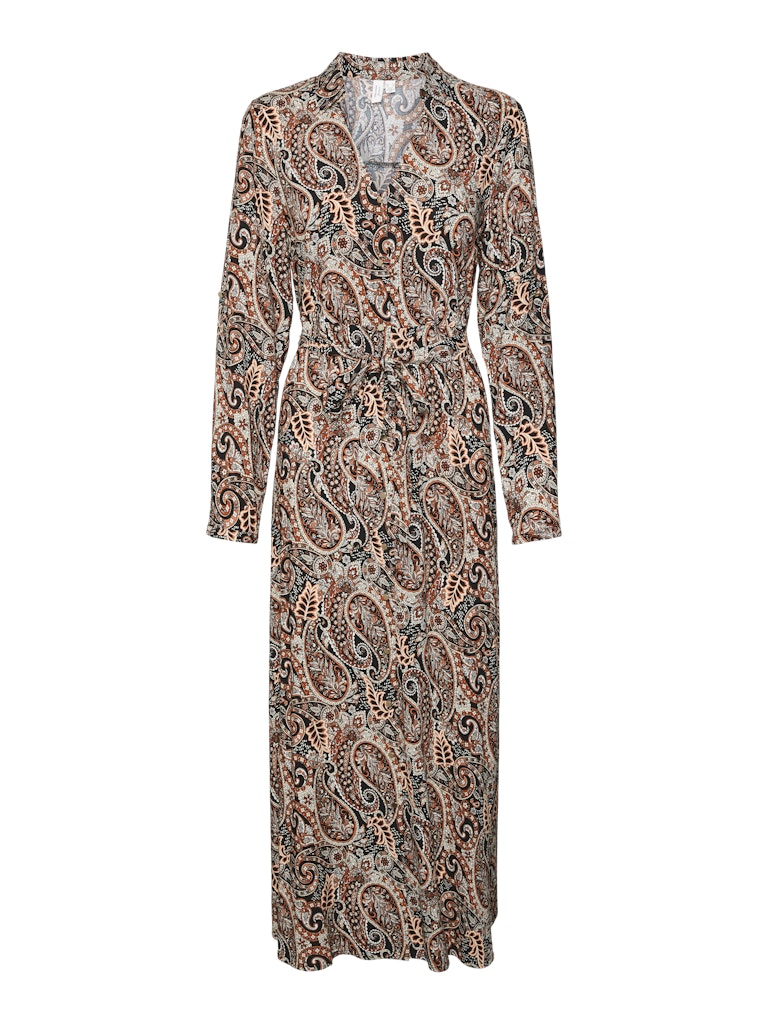 MABLE L/S V-NECK ANKLE DRESS