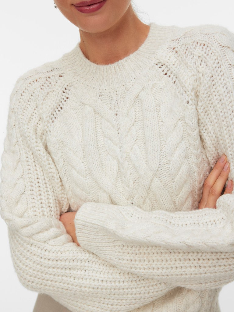 JADA O-NECK CABLE PULLOVER
