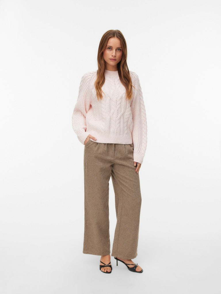 JADA O-NECK CABLE PULLOVER