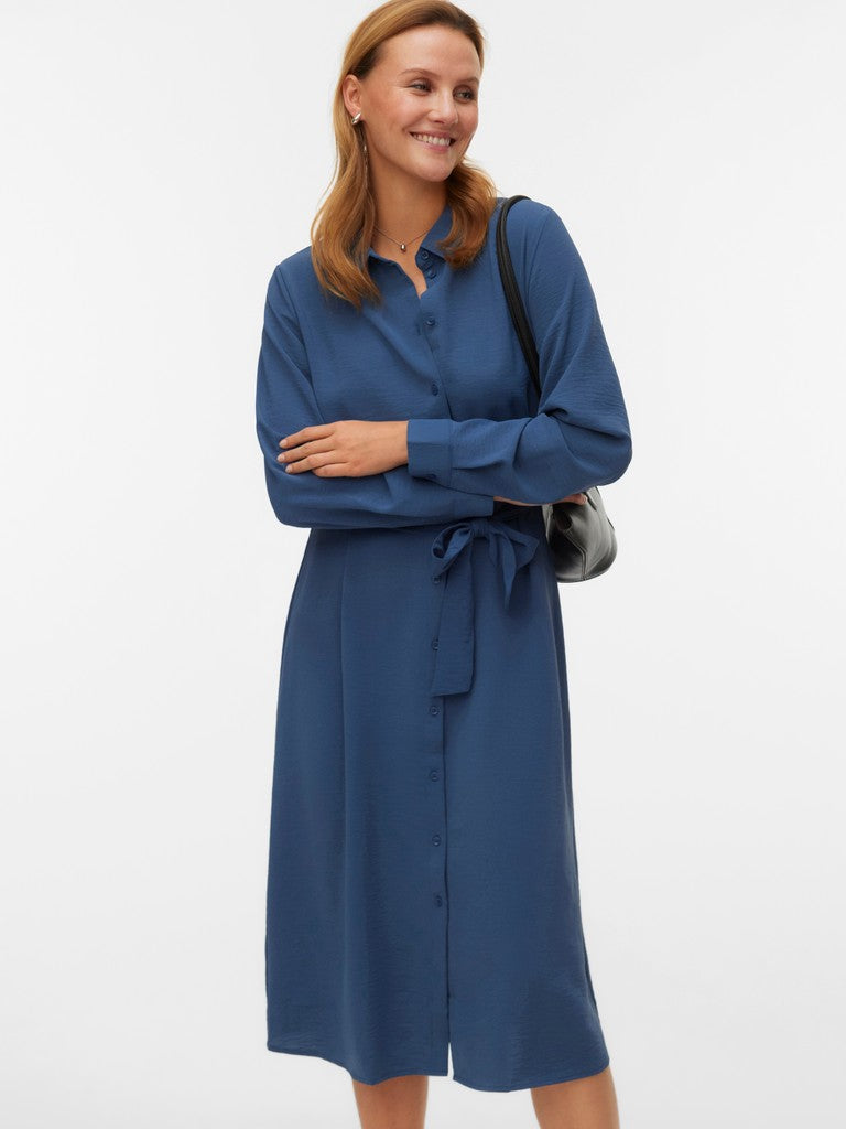 VMESME LS CALF SHIRT DRESS