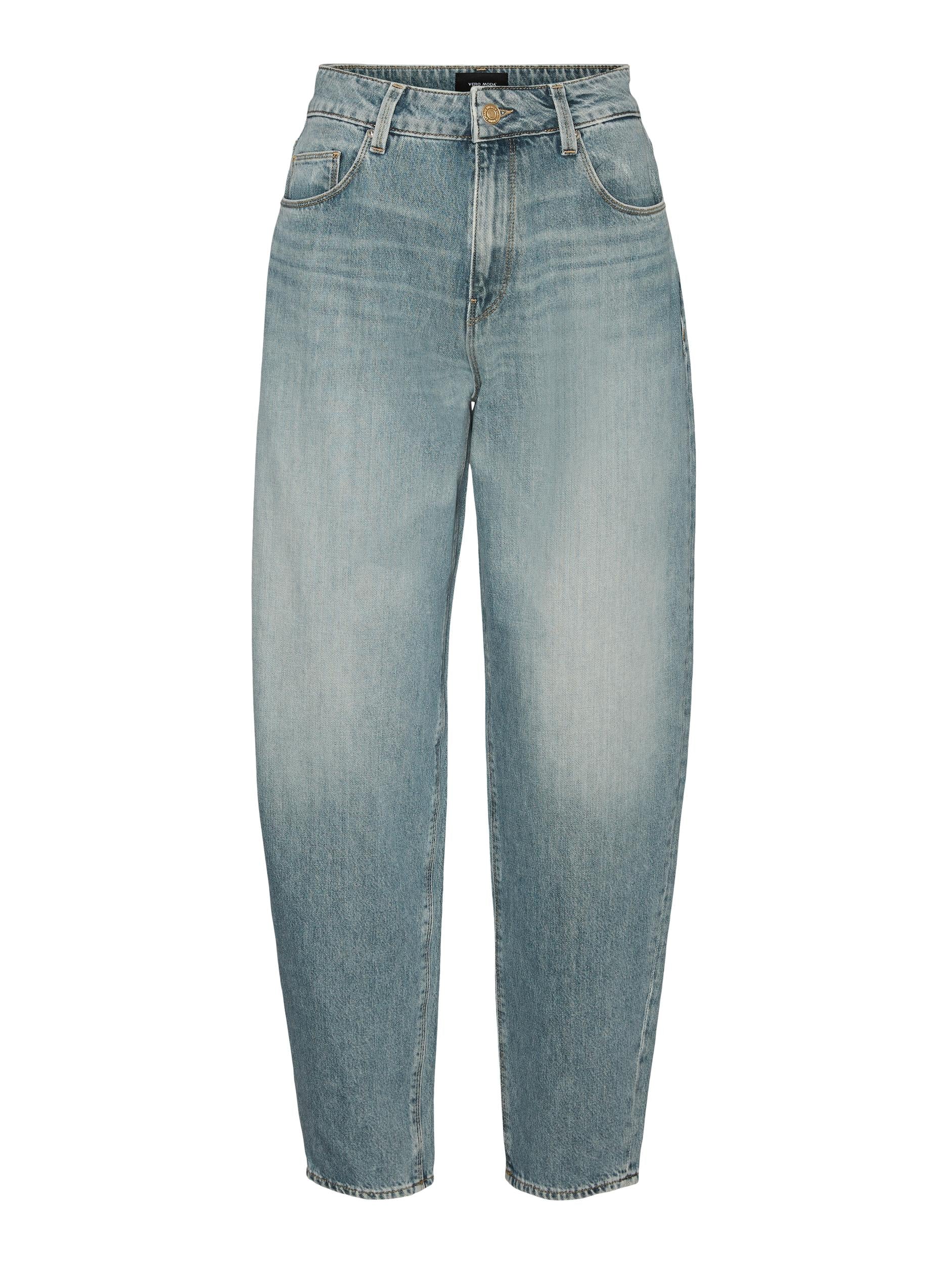 HIGH RISE LOOSE TAP BARREL JEANS