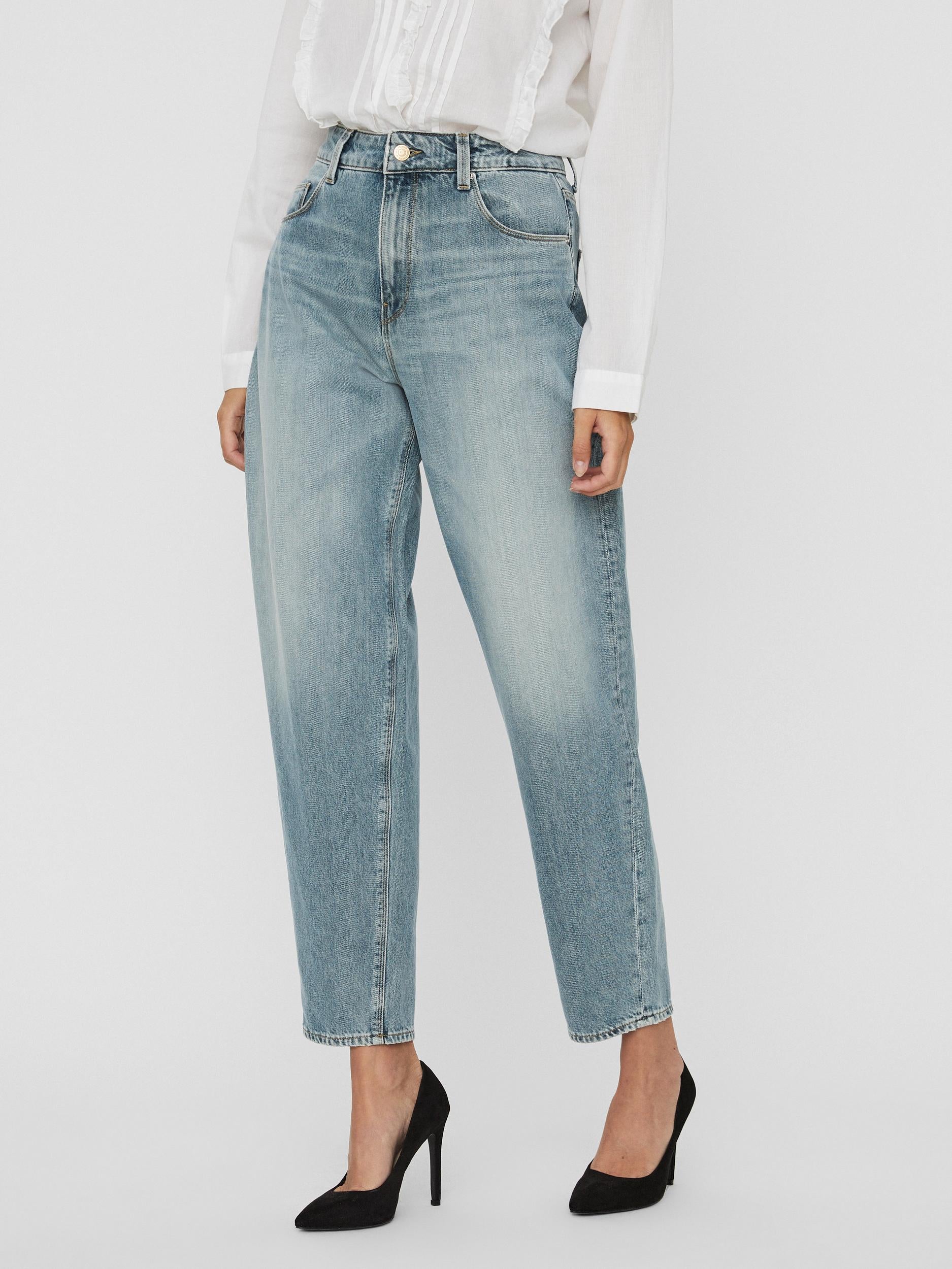 HIGH RISE LOOSE TAP BARREL JEANS