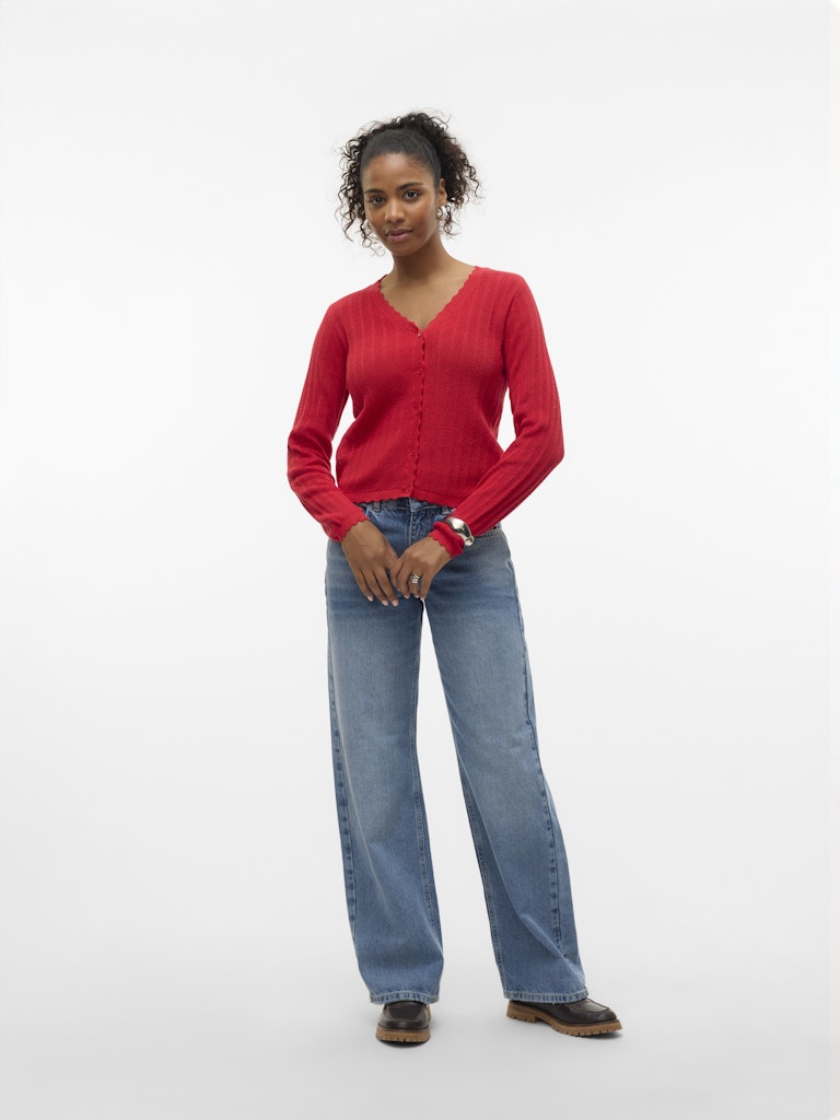 POINTELLE V-NECK CARDIGAN