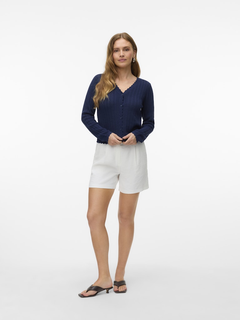 POINTELLE V-NECK CARDIGAN