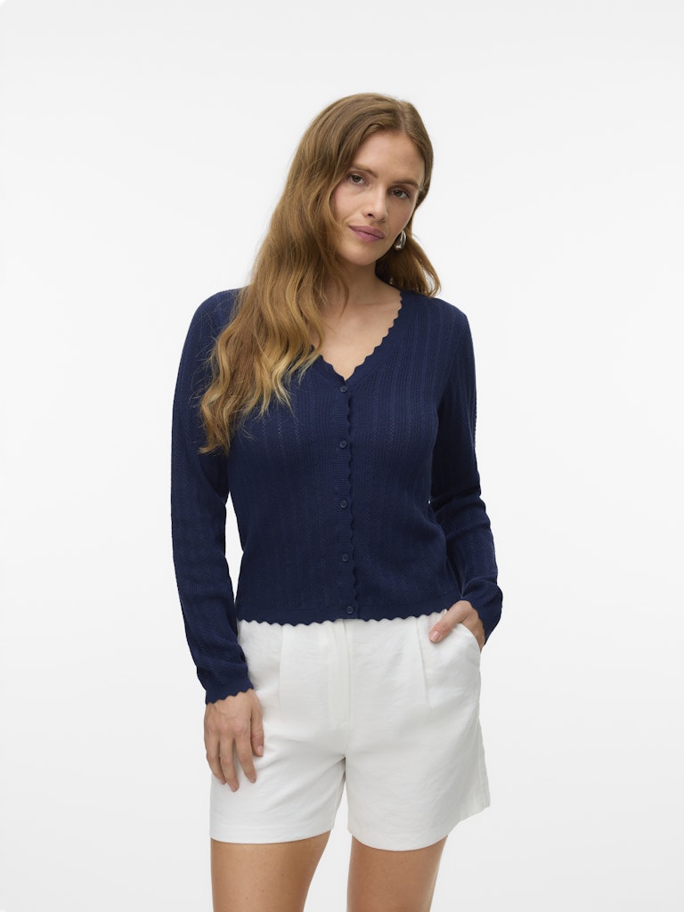 POINTELLE V-NECK CARDIGAN