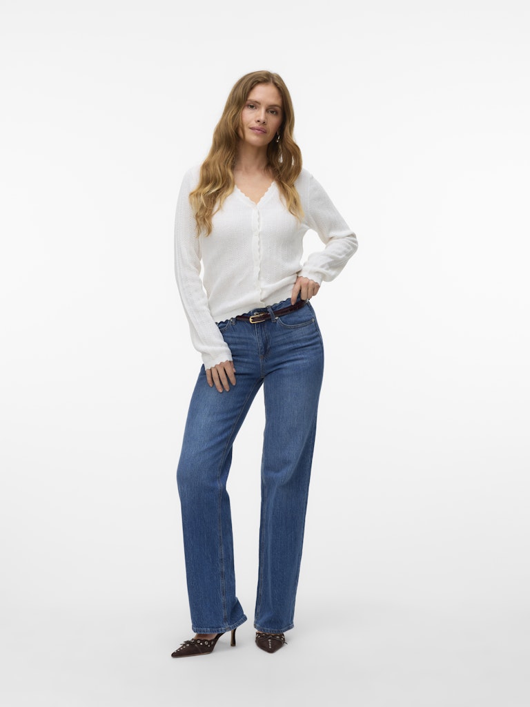 POINTELLE V-NECK CARDIGAN