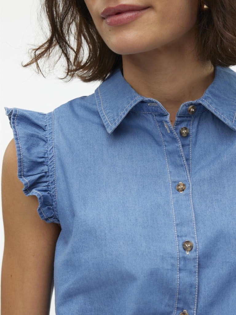 NOE SLEEVELESS FRILL SHIRT