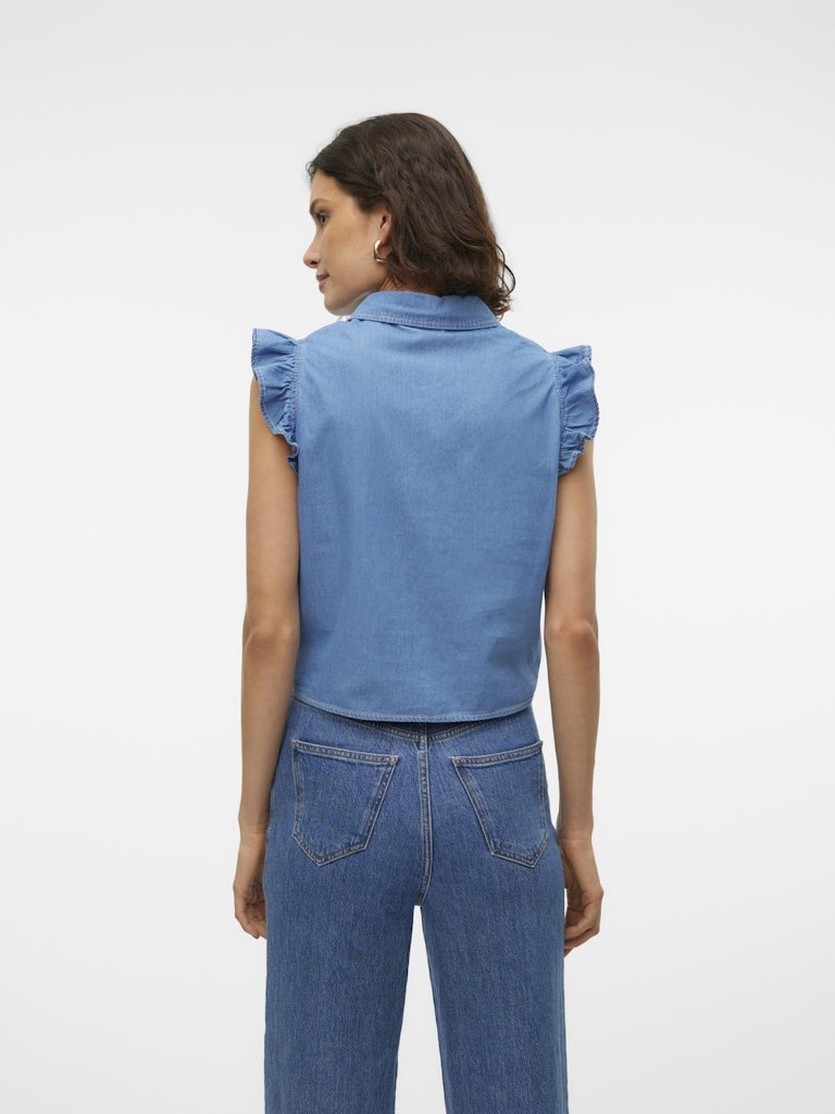 NOE SLEEVELESS FRILL SHIRT