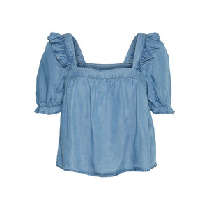 HARPER SHORT SLEEVE FRILL CROPPED TOP