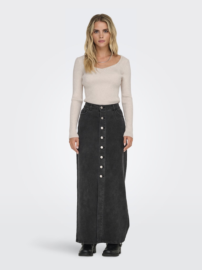 V-NECK PEARL KNIT