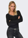 V-NECK PEARL KNIT
