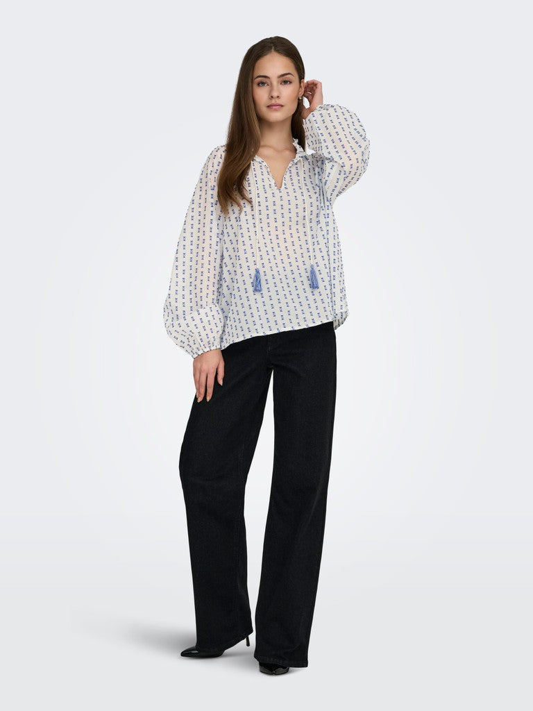 ONLGISELLE O-NECK TIE SHIRT