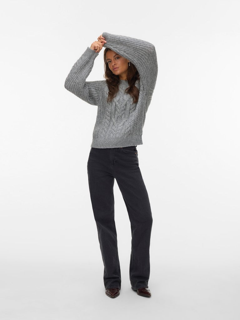 JADA O-NECK CABLE PULLOVER