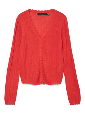 POINTELLE V-NECK CARDIGAN