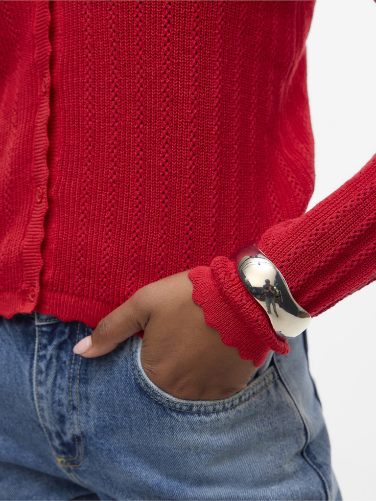 POINTELLE V-NECK CARDIGAN