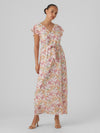 V-NECK ANKLE DRESS