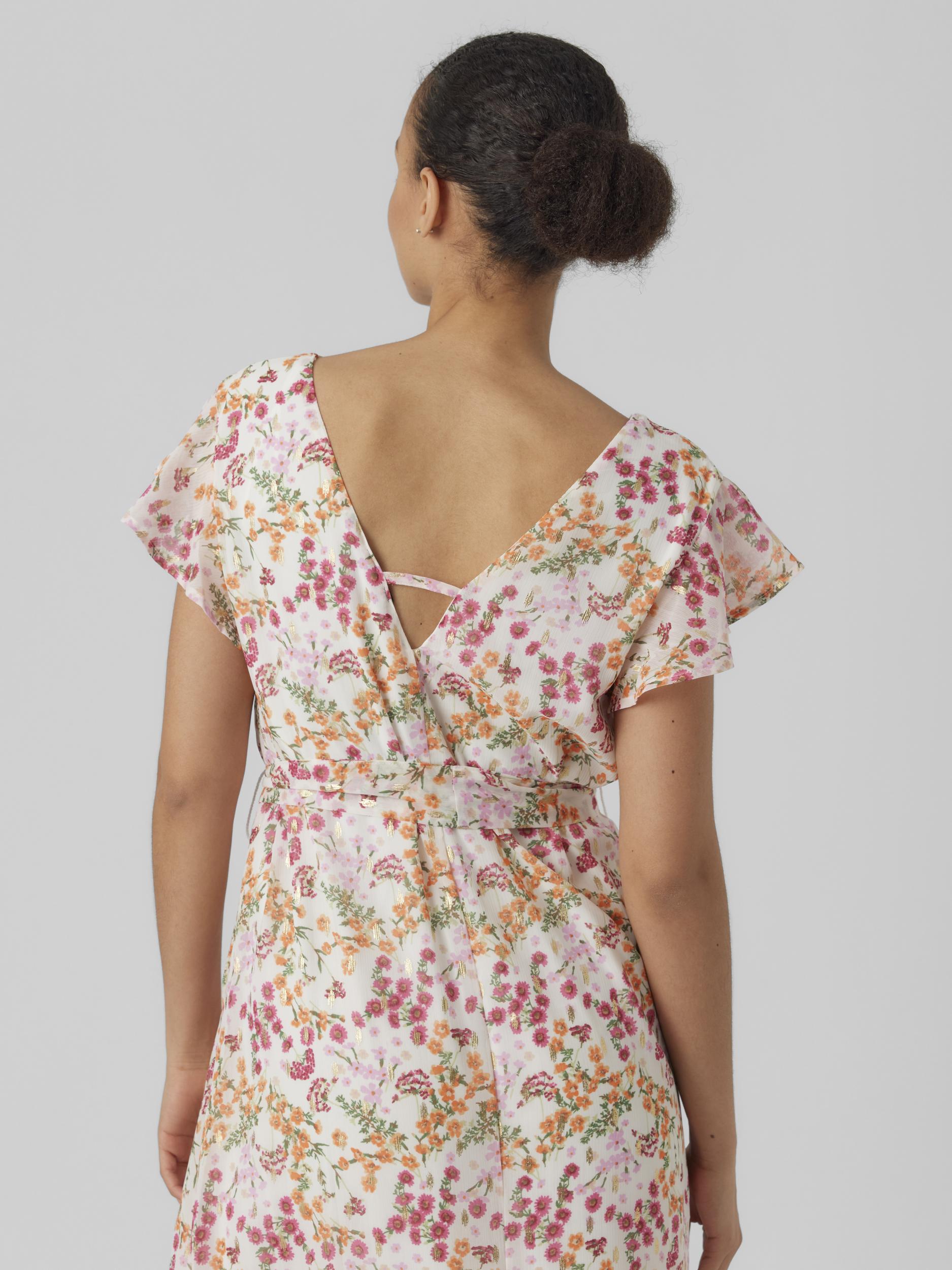 V-NECK ANKLE DRESS